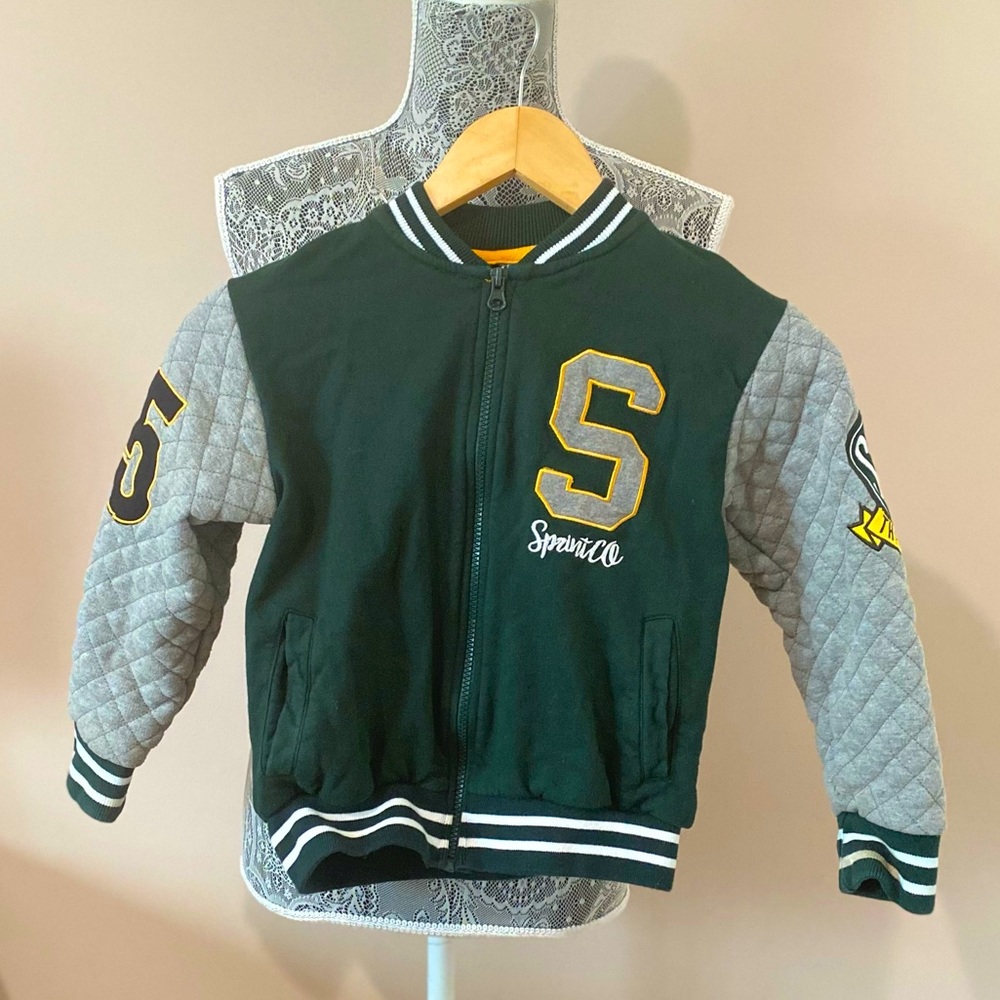 Sprint Boys Size 6 Green Sport Varsity Jacket
